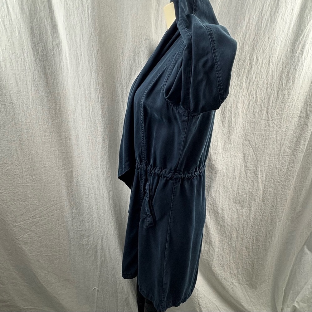 Max Jeans Dark Navy Blue Tencel Open Waterfall Drawstring Waist Jacket M - Picture 7 of 14